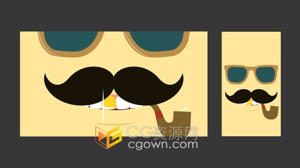 AE模板-制作卡通风格动画父亲节快乐贺卡动画视频模板