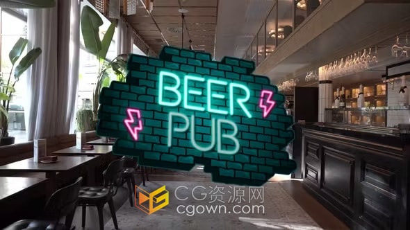 AE模板-3D霓虹灯标题开场LED发光标志动画