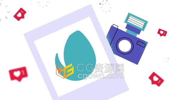 AE模板制作可爱卡通形状婴童摄影机构儿童照相馆品牌标志片头
