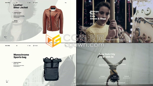 AE模板现代时尚产品促销视频在线商店市场营销电子商务网站商店商品推广视频