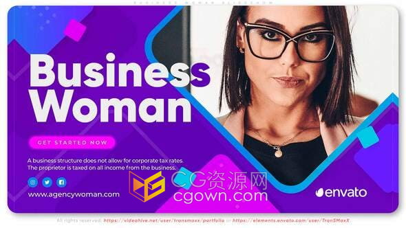 AE模板-商务女士团队介绍幻灯片关于贵公司女性董事业务时间线宣传视频