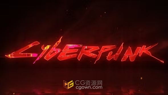 AE模板-赛博朋克霓虹灯LOGO展示