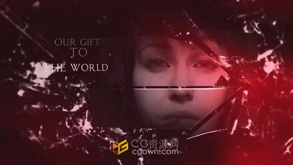 AE模板-碎玻璃元素史诗预告片时间轴展示革命历史幻灯片