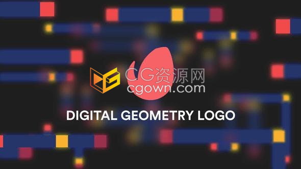 AE模板快速高科技数字几何标志制作游戏虚拟人工智能网络云平台LOGO开场