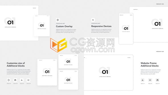 AE模板网站/应用介绍适用于任何平台操作系统设计UI与UX展示动画视频