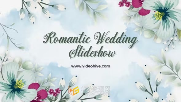 AE模板-清新美丽花卉动画浪漫婚礼相册优雅母亲节照片视频