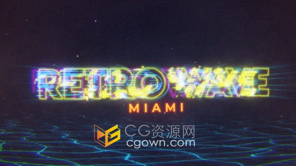 AE模板-复古波浪80年代多彩创意视频片头Retro Wave Intro