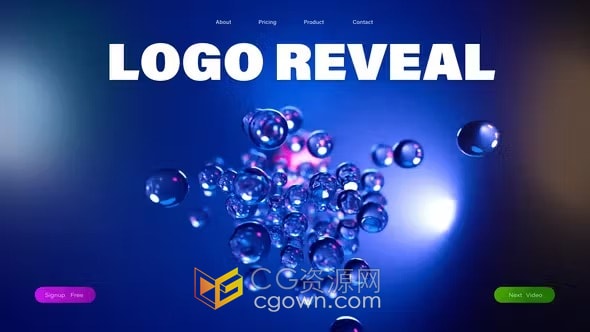 AE模板-空间感气泡动画适合生物科技商业公司标志片头