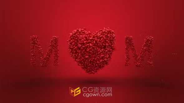 AE模板-飞翔的爱心动画妇女节母亲节片头