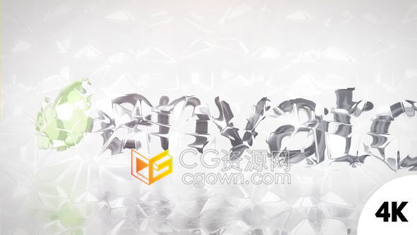 AE模板4K干净优雅玻璃质感3D旋转明亮标志LOGO动画