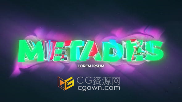 AE模板-抽象卡通变形扭曲发光复古迷幻标题动画视频片头