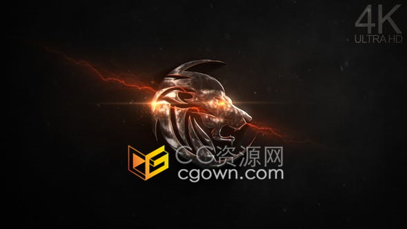 AE模板-史诗动力能量闪烁金属感粒子标志LOGO片头