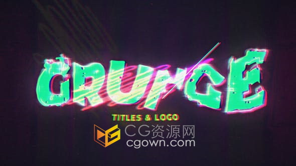 AE模板-信号损坏复古彩色噪点故障标题片头视频动画制作