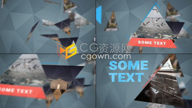 AE模板-技术商务风三角形动画演示图文宣传幻灯片