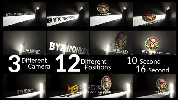 AE模板-一扇打开的门3D场景标志LOGO显示