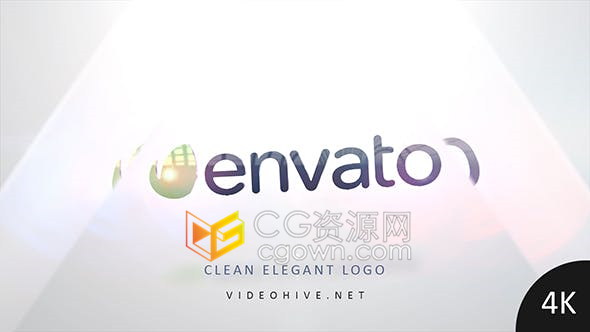 AE模板明亮玻璃切割遮罩效果4K干净优雅品牌标志LOGO动画
