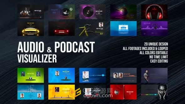 AE模板-20个音频和播客可视化工具Audio and Podcast Visualizer