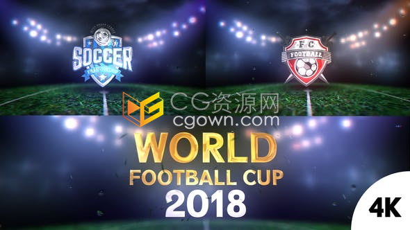 AE模板体育运动足球比赛游戏开场标志LOGO动画