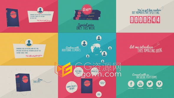 AE模板电子书杂志书籍视频营销动画出版社出版商作家高级促销工具