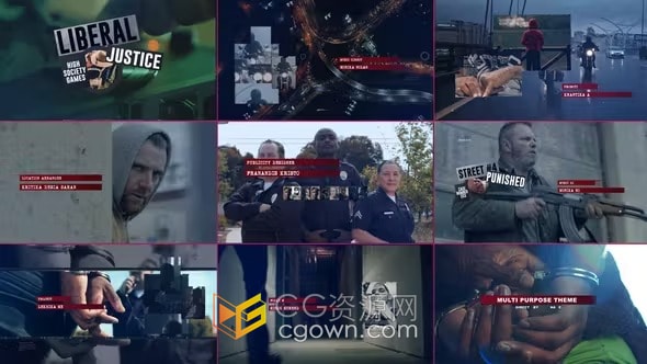 AE模板-警匪犯罪类电影片头侦探调查电视节目开场