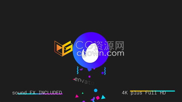 AE模板简洁彩色几何标志LOGO动画制作童趣益智科普视频小片头
