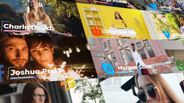 AE模板-社交媒体图标LOGO视频字幕条文字标题动画设计