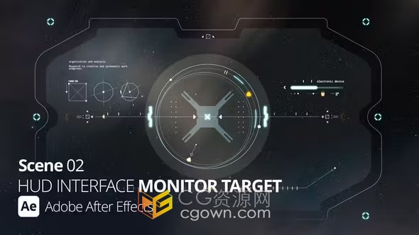 沉浸式HUD界面监控监视器目标视频游戏元素-AE模板