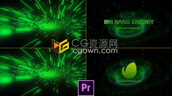PR预设/AE模板抽象能源大爆炸粒子动画用于科学高科技移动电子标志片头