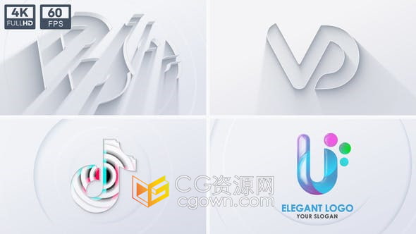 AE模板-Neumorphism 3D图形场景动画LOGO视频片头