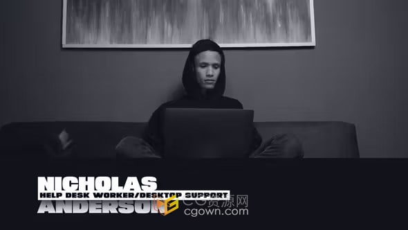 AE模板-6个屏幕下方标题动画人名介绍排版字幕说明