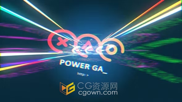 RGB分割彩色光束快速故障效果标志动画-AE模板