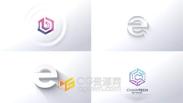 AE模板-3D挤压动画LOGO软件UI设计企业品牌视频片头