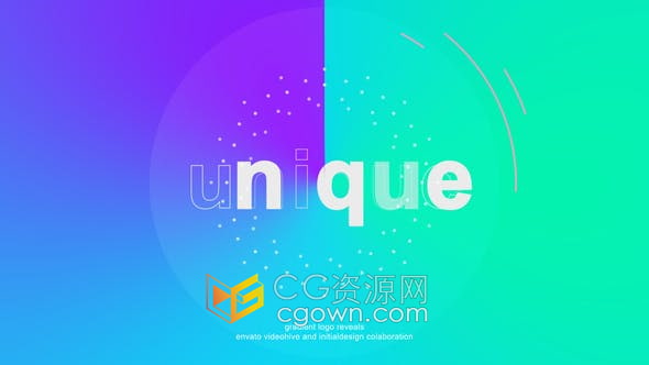 AE模板-渐变背景LOGO视频片头Gradient Logo Reveal