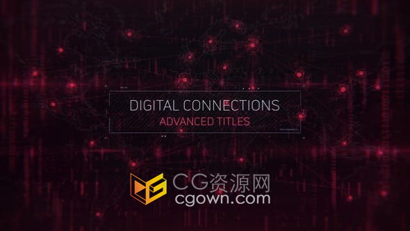 AE模板-数字连接计算机企业未来派全球高科技创新互联网地图网络数字技术宣传片