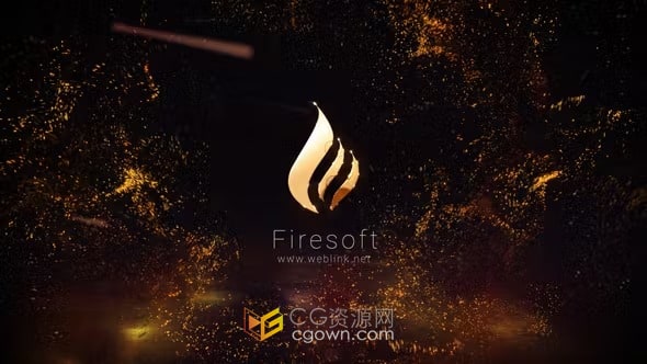 震撼爆炸金色粒子标志动画-AE模板