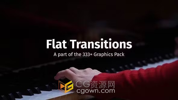 彩色时尚图形分割平面过渡效果元素-AE模板