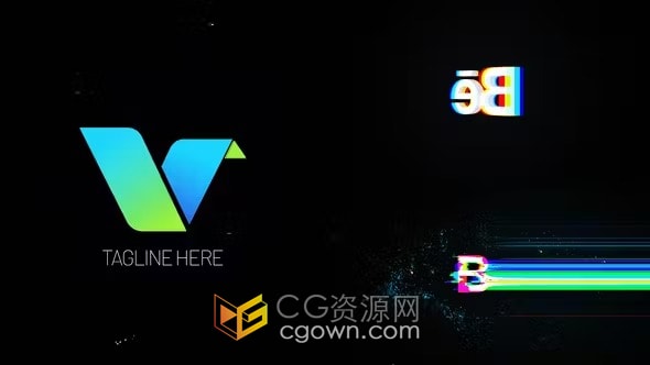 AE模板免费下载故障标志动画Glitch Logo Reveal