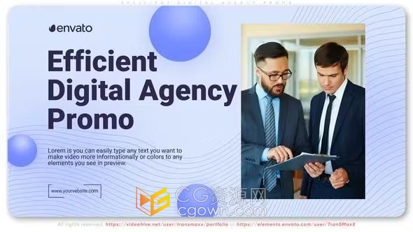 AE模板-高效的数字代理机构推广演示企业幻灯片宣传片