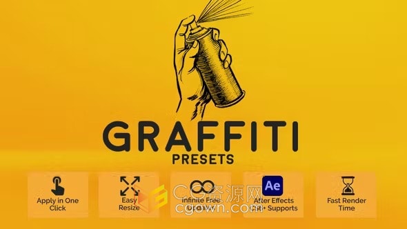 AE脚本涂鸦预设艺术效果叠加Graffiti Presets