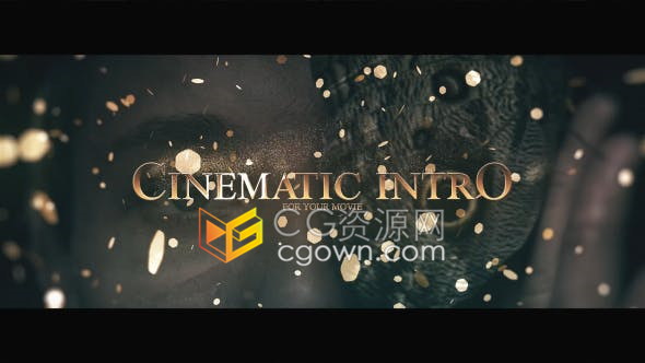 AE模板漂亮大气金色六边形亮片背景风沙粒子标题展示时尚电影活动预告片