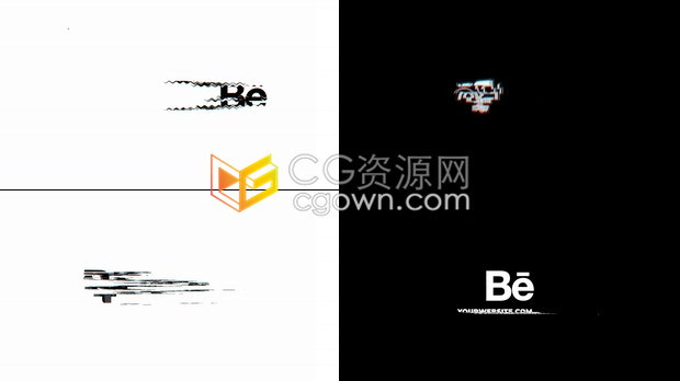 AE模板抽象数字失真rgb分离故障标志显示动画