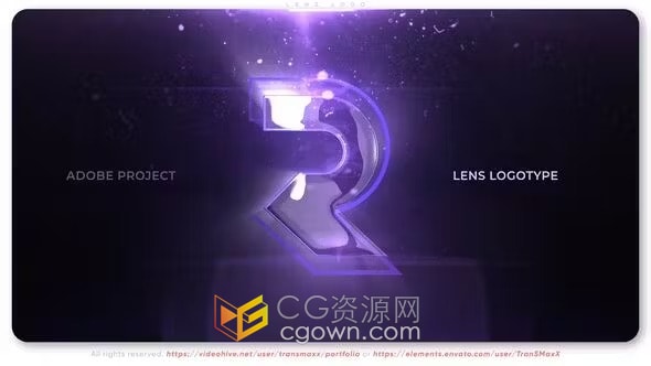 AE模板-简短明亮反射镜头效果摄影师摄影公司品牌标志介绍