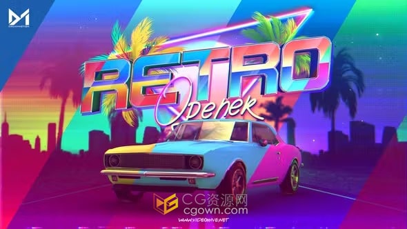 AE模板-汽车悬挂标志复古片头Retro Opener