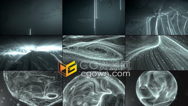 AE模板炫酷点光线创意动画宣传视频片头电影片名预告片4K分辨率