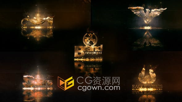 AE模板-燃烧熔化光效散发粒子特效LOGO动画视频