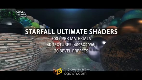 Starfall Ultimate 500多个材质和20种倒角预设E3D插件资源