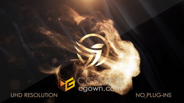 AE模板-奢华金色优雅漏光散景粒子特效LOGO视频片头