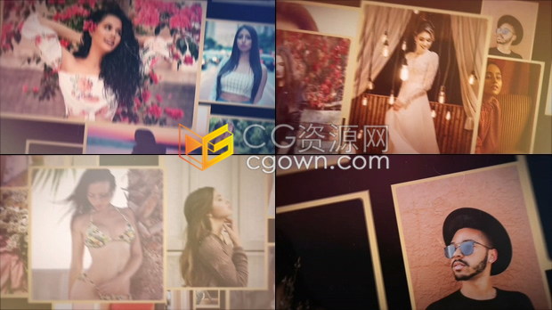 AE模板视频相册制作大量照片作品集展示动画效果摄影婚礼旅游