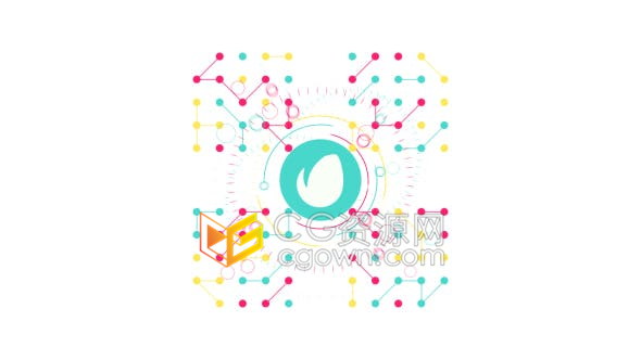 AE模板简单明亮点线图形演绎科技网络公司品牌标志LOGO动画