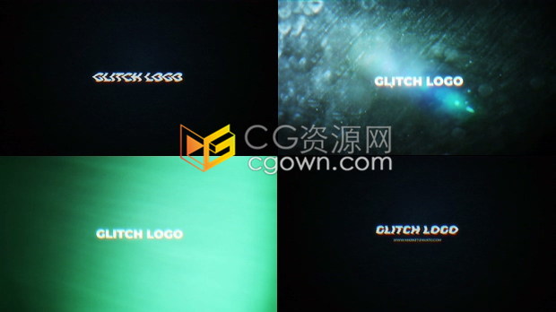 AE&PR模板制作失真耀斑故障闪光彩色LOGO文字动画视频片头